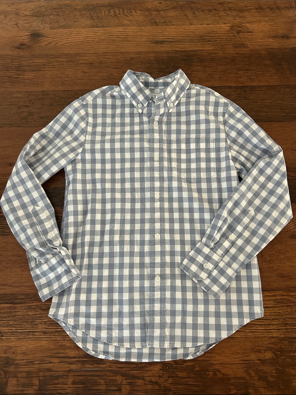 Crewcuts Blue and White Gingham Button-Down Shirt